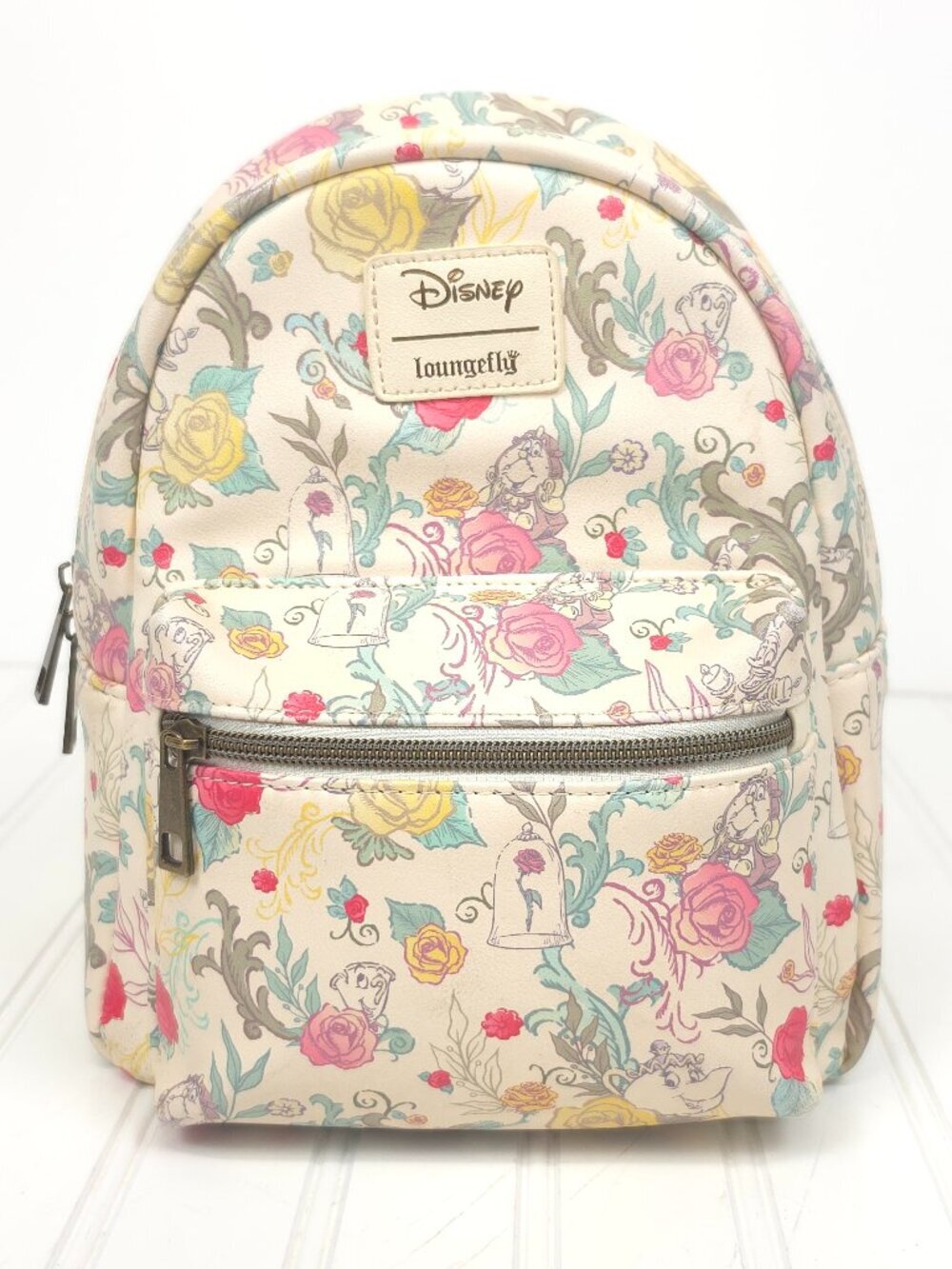 Loungefly Disney Beauty And The Beast Floral Character Mini Backpack